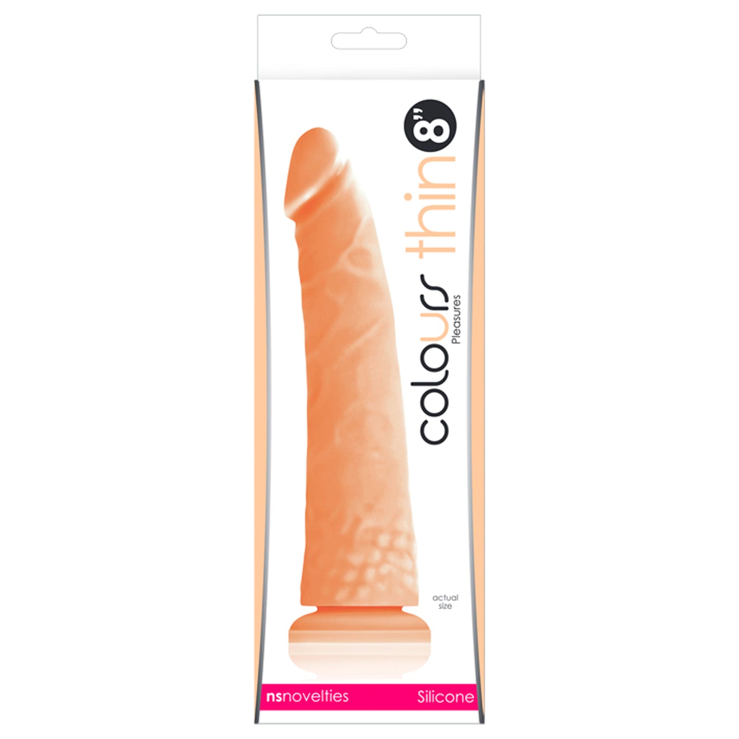 COLOURS PLEASURES THIN 8" DILDO – CARNE