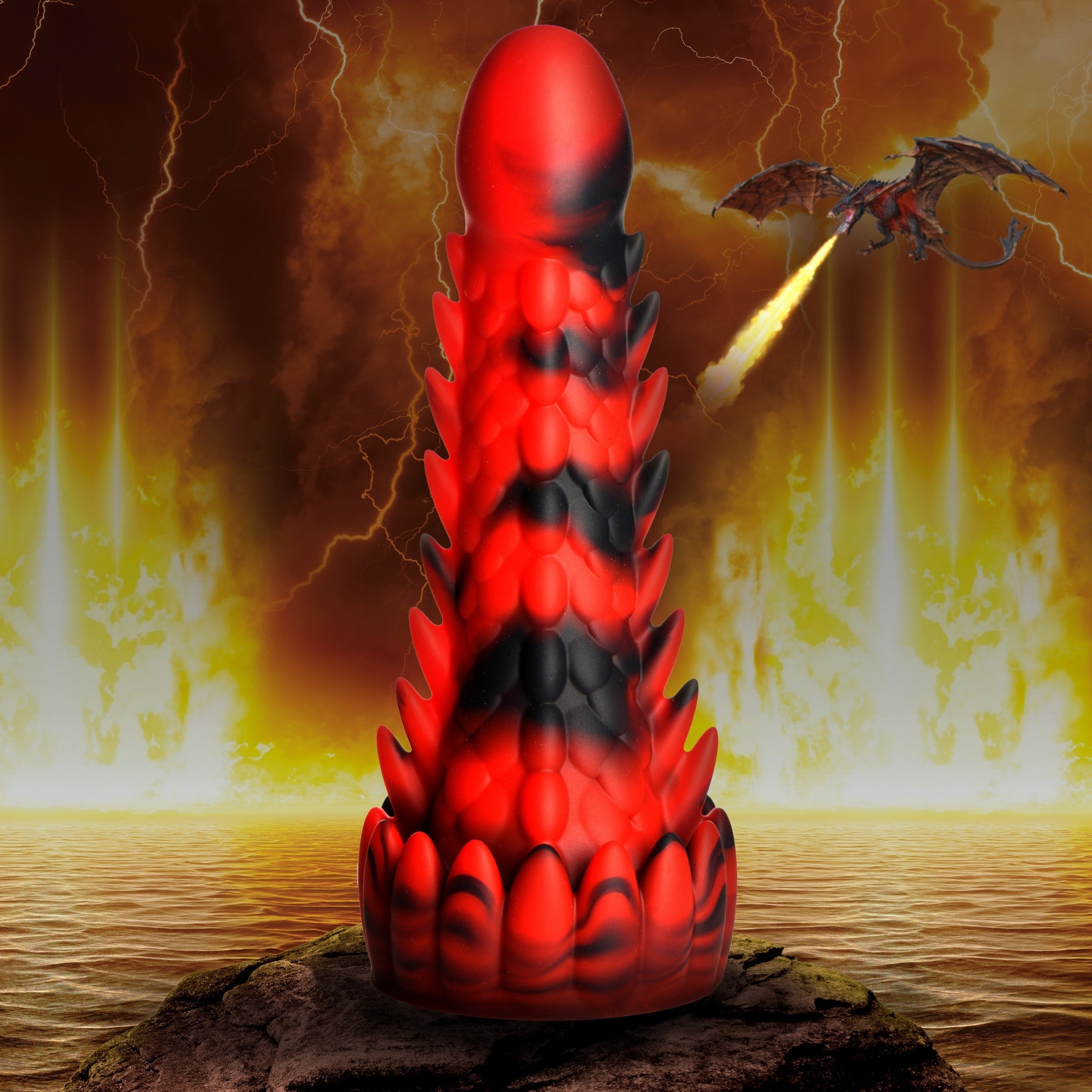 CREATURE COCKS DEMON RISING SCALY DRAGON SILICONE DILDO