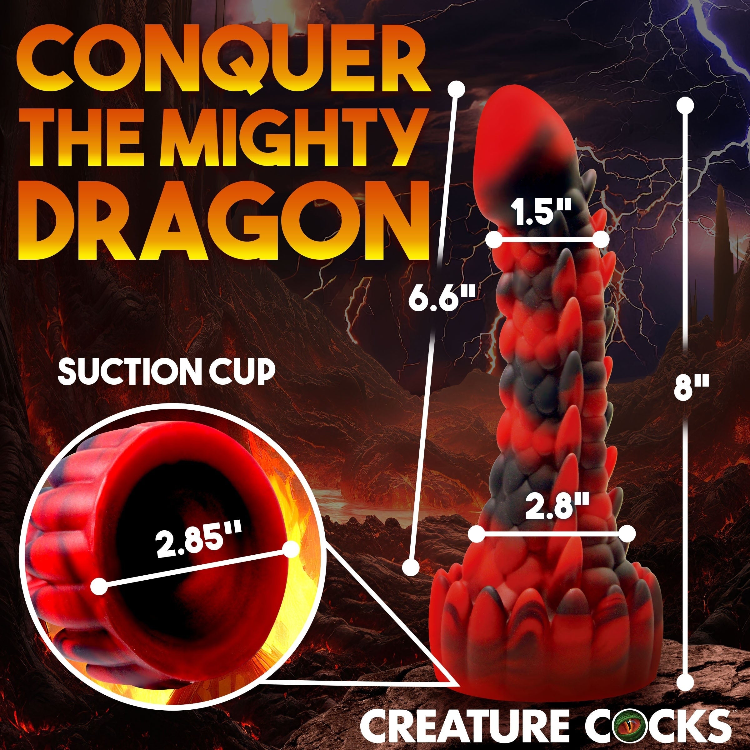 CREATURE COCKS DEMON RISING SCALY DRAGON SILICONE DILDO