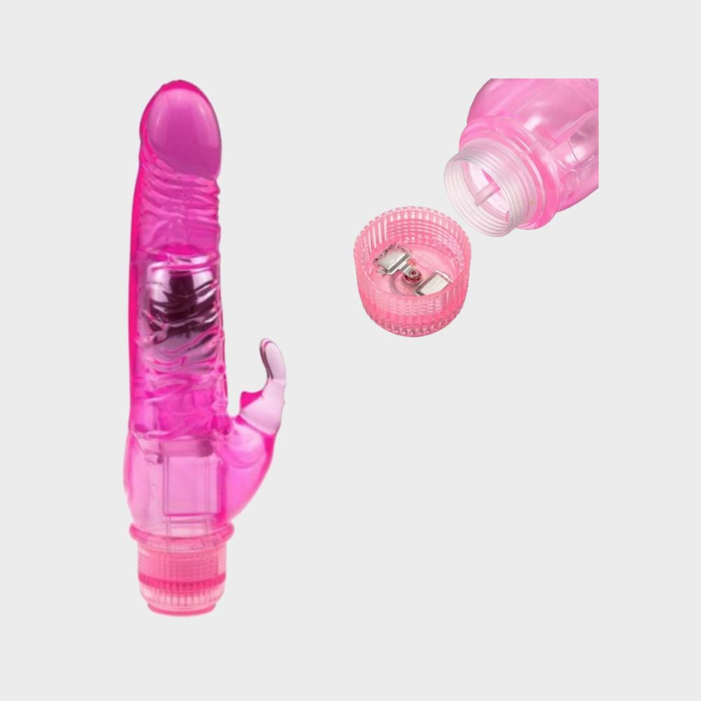 APHRODISIA CRYSTAL DILDO CLIMBING RABBIT VIBE - ROSA