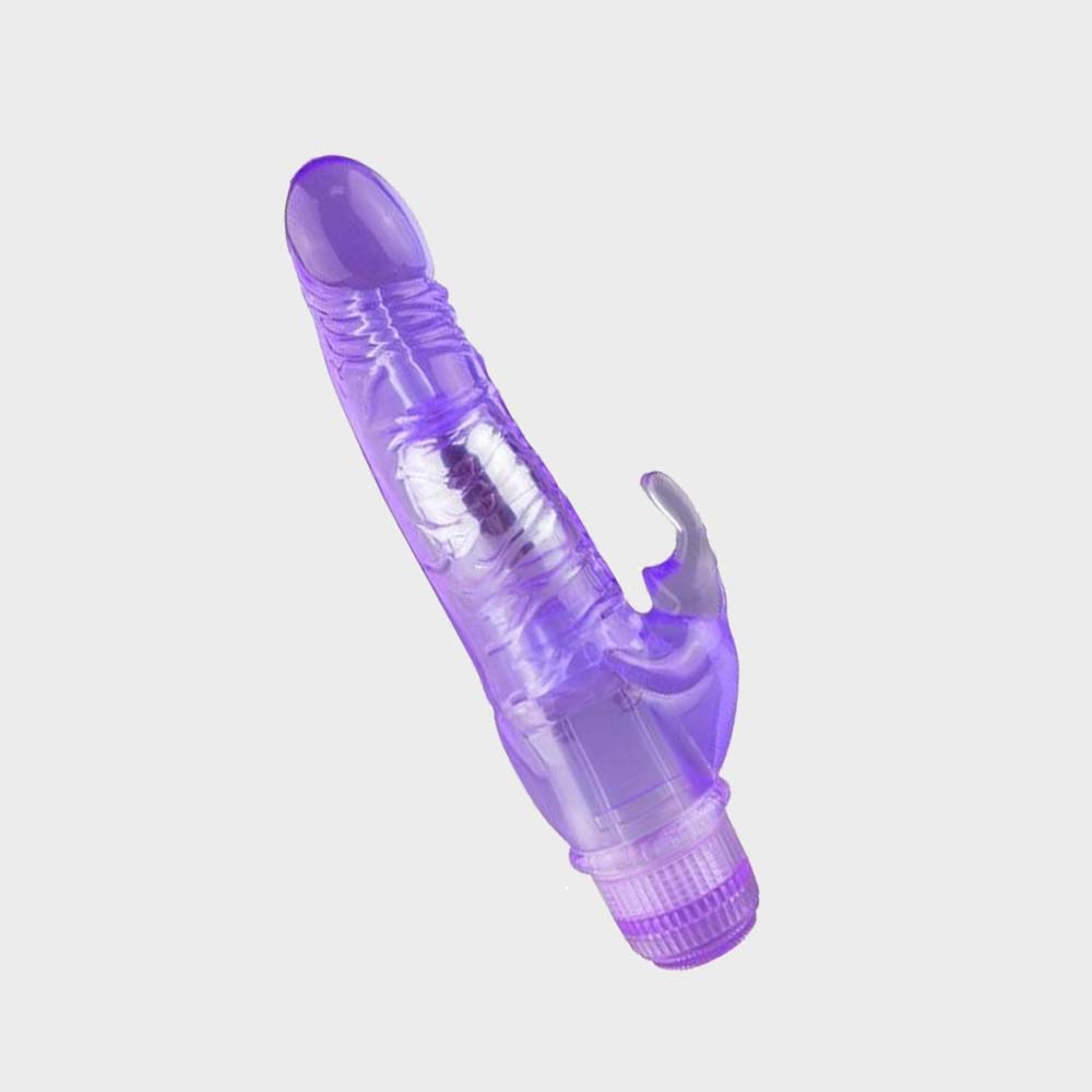 APHRODISIA CRYSTAL DILDO CLIMBING RABBIT VIBE - MORADO