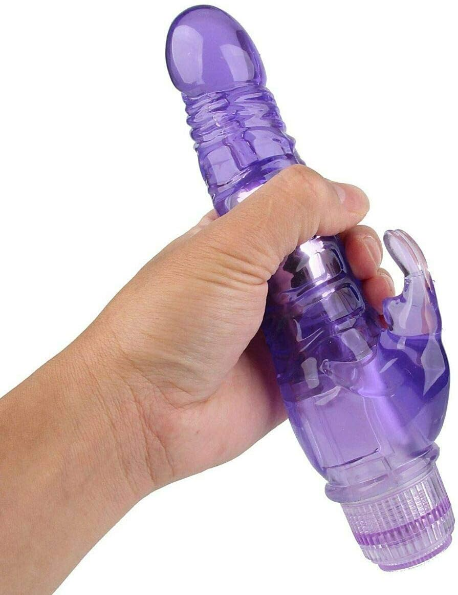 APHRODISIA CRYSTAL DILDO CLIMBING RABBIT VIBE - MORADO