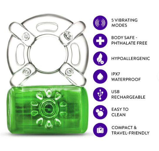 Play With Me - Pleaser Rechargeable C-Ring - Neon Green