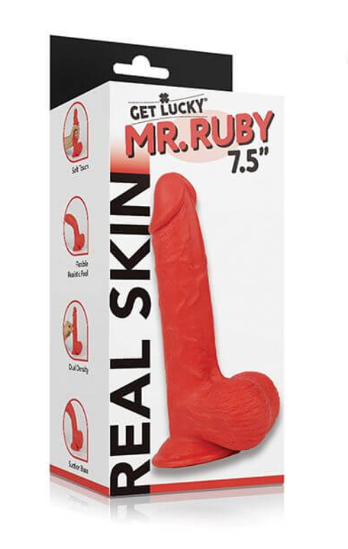 GET LUCKY MR. RUBY 7.5"/19.05 CM REAL SKIN - ROJO
