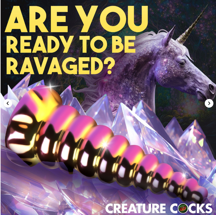 CREATURE COCKS TWILIGHT RAINBOW GLASS DILDO