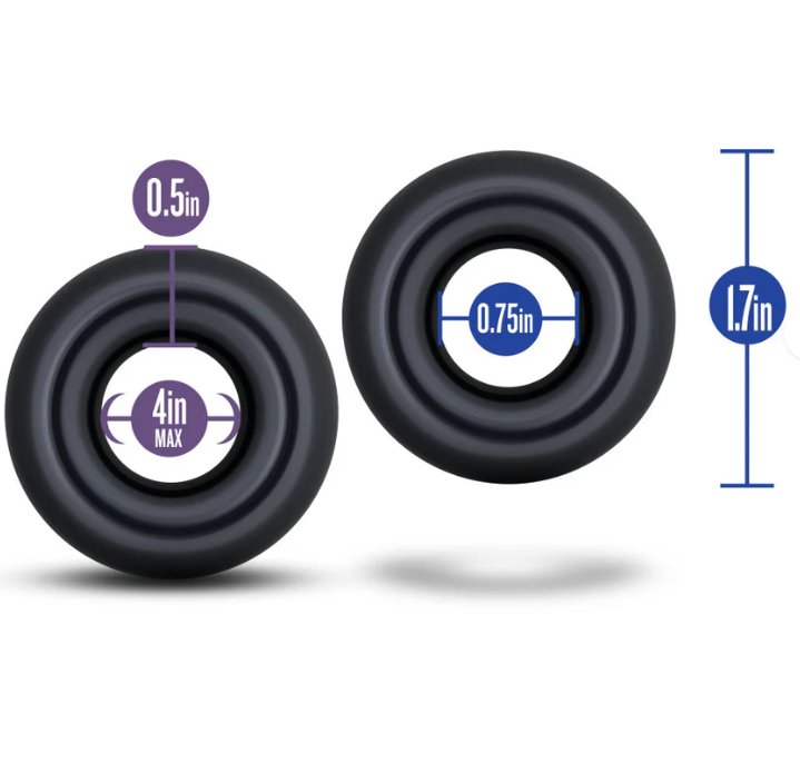 Stay Hard - Donut Rings Oversized - Black