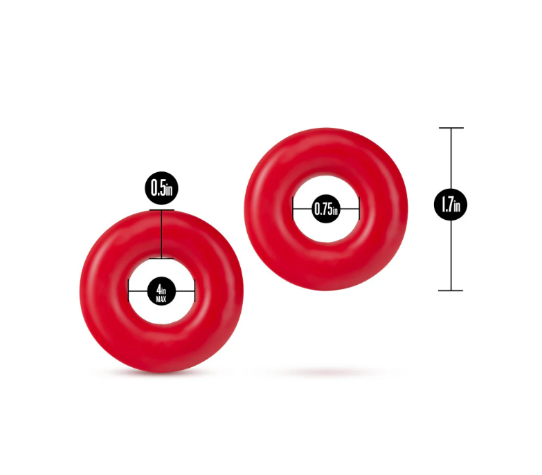 Stay Hard - Donut Rings Oversized - Red