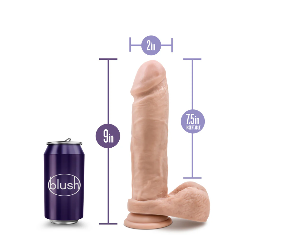 Au Naturel - 9.5 InchDildo with Suction Cup -Vanilla