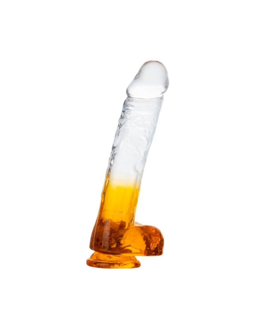 DILDO LANCES WITH BALLS COCK ORANGE
