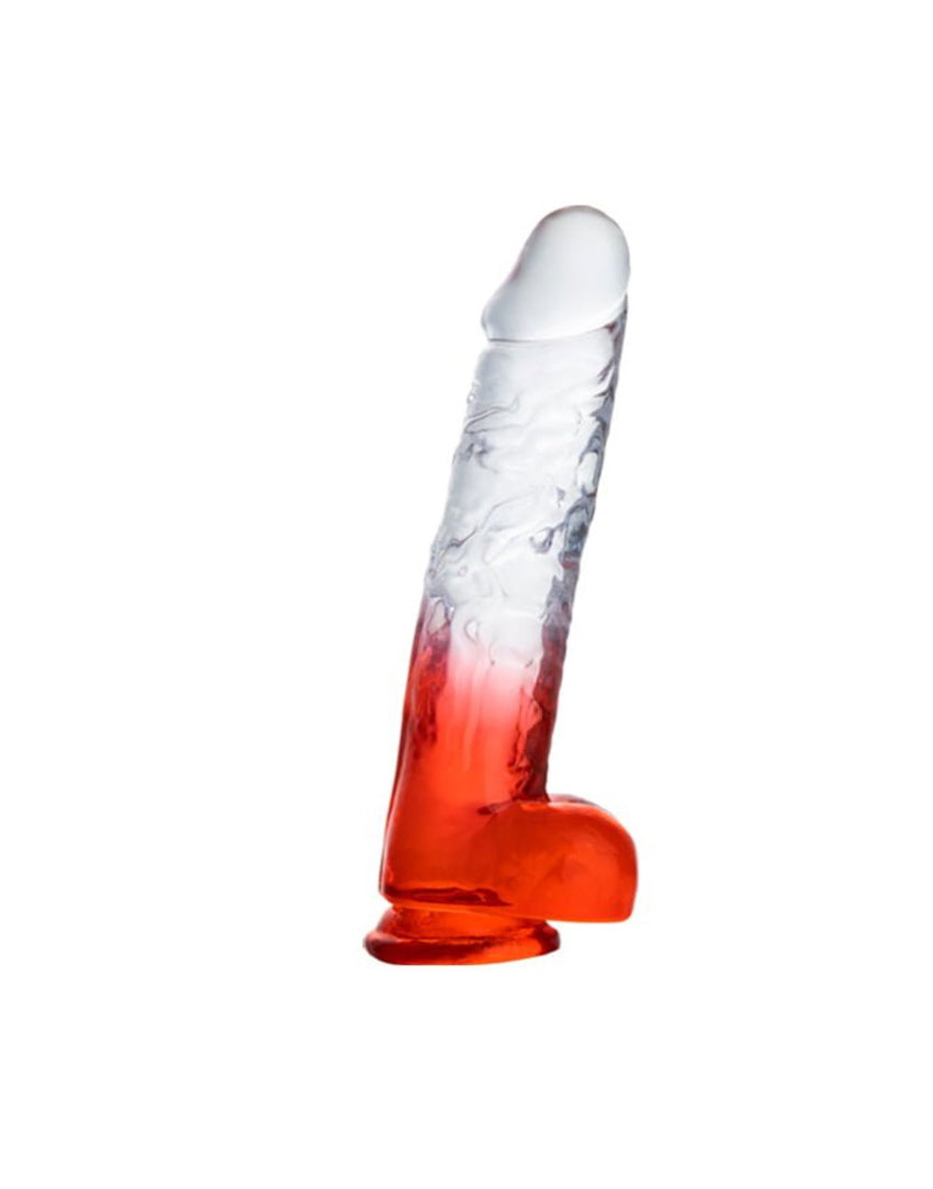 DILDO LANCES WITH BALLS  COCK RED