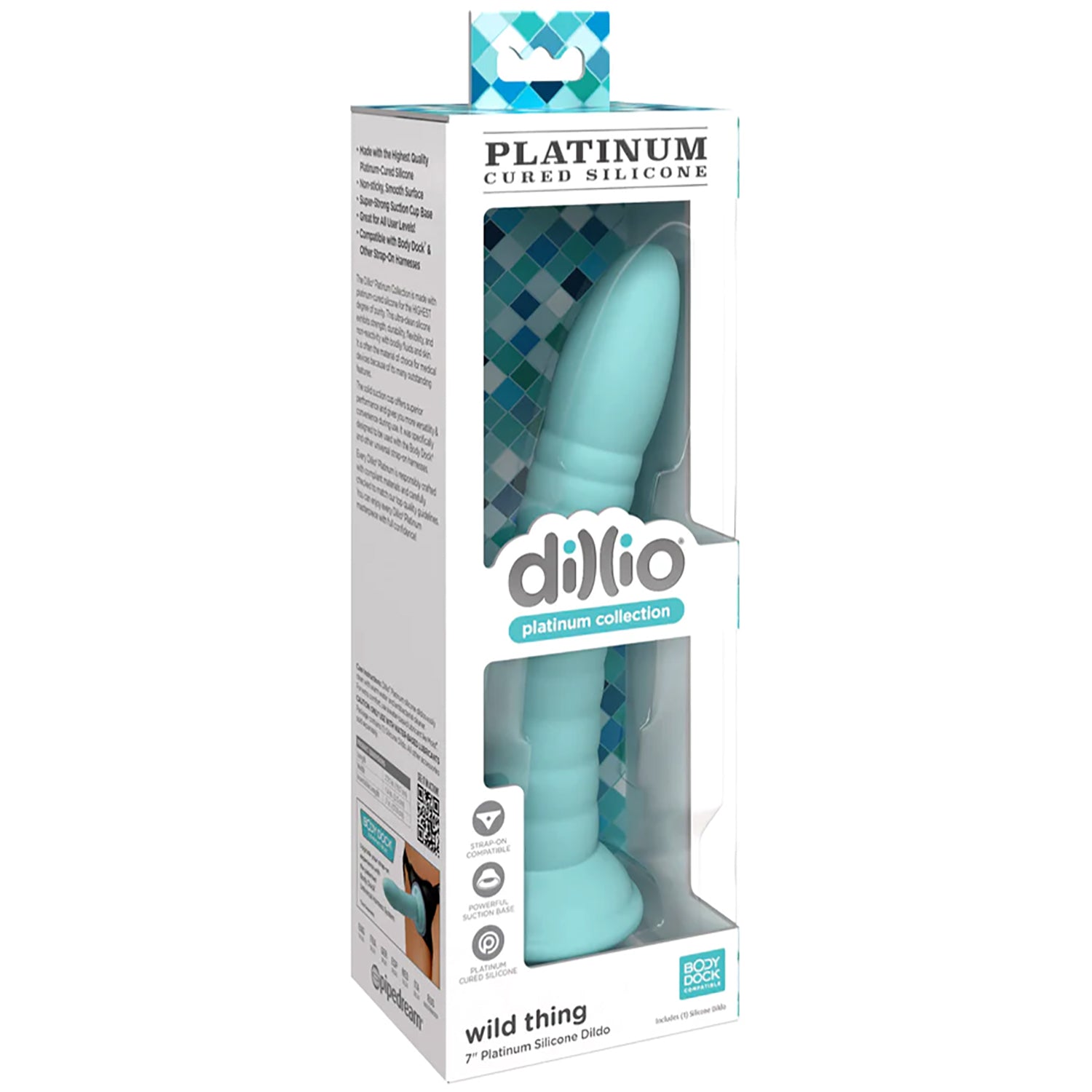 DILLIO PLATINUM WILD THING 7” DILDO - TEAL
