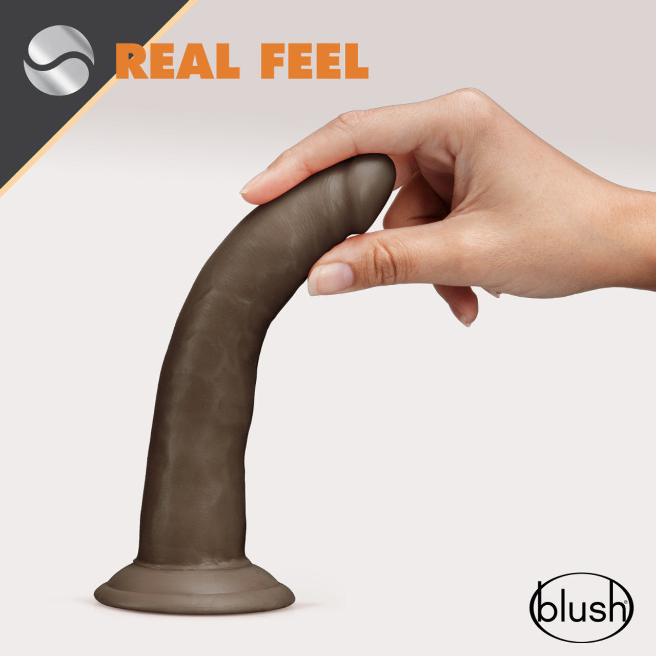 DR. SKIN GLIDE 7.5" SELF LUBRICATING DILDO - CHOCOLATE