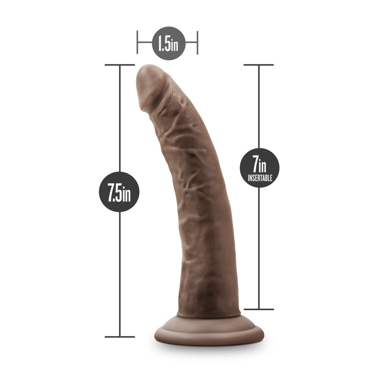 DR. SKIN GLIDE 7.5" SELF LUBRICATING DILDO - CHOCOLATE