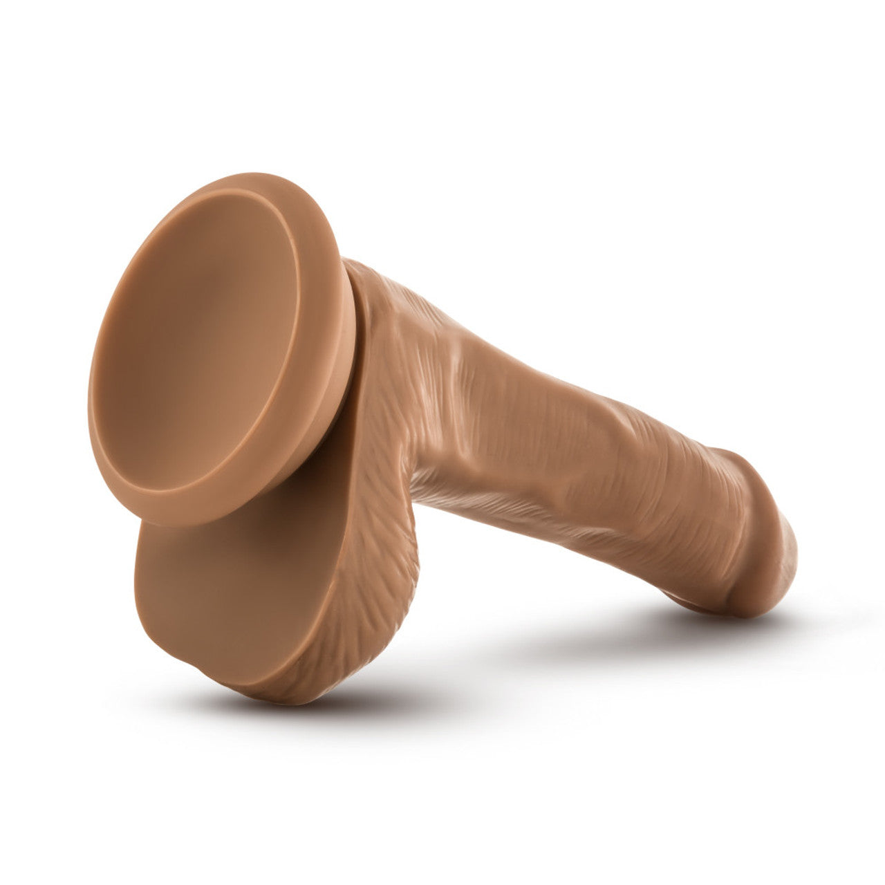 DR. SKIN PLUS 6" POSABLE DILDO WITH BALLS - MOCA