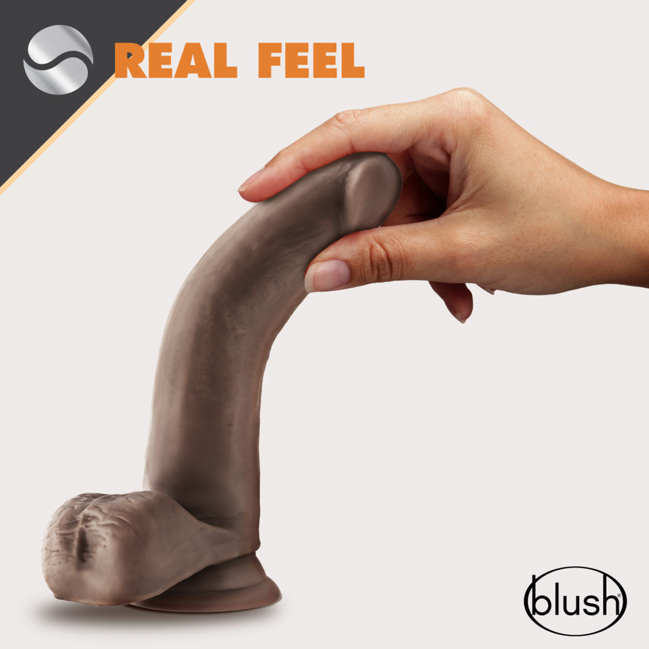 DR. SKIN GLIDE 7" SELF LUBRICATING DILDO WITH BALLS - CHOCOLATE