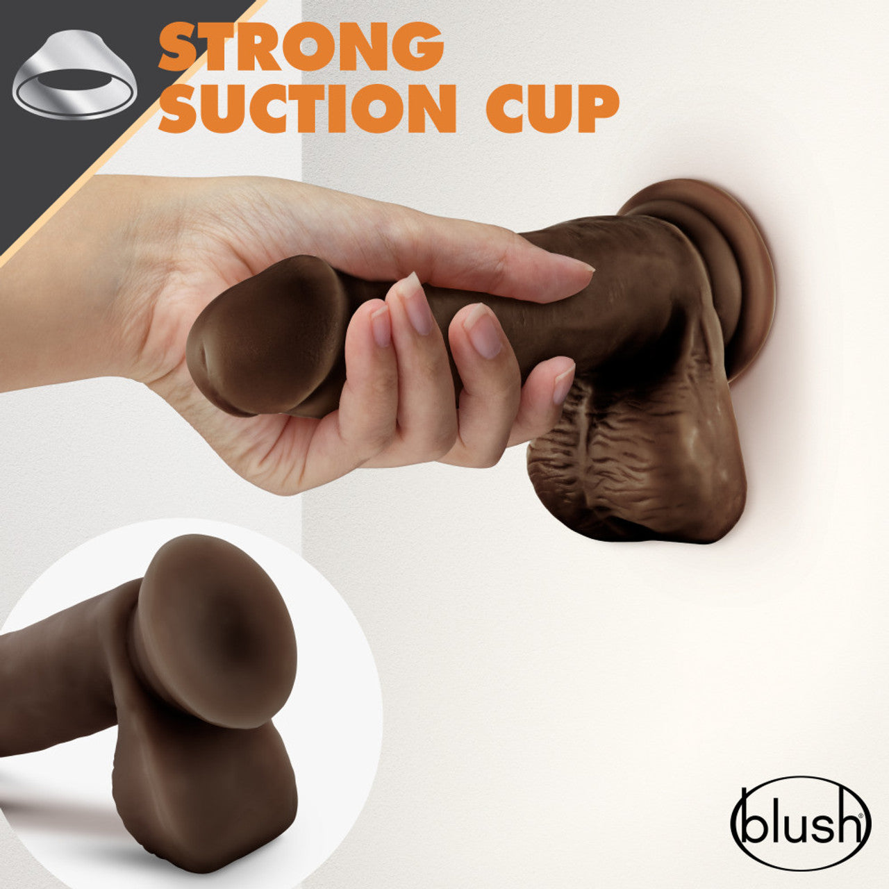 DR. SKIN GLIDE 7" SELF LUBRICATING DILDO WITH BALLS - CHOCOLATE