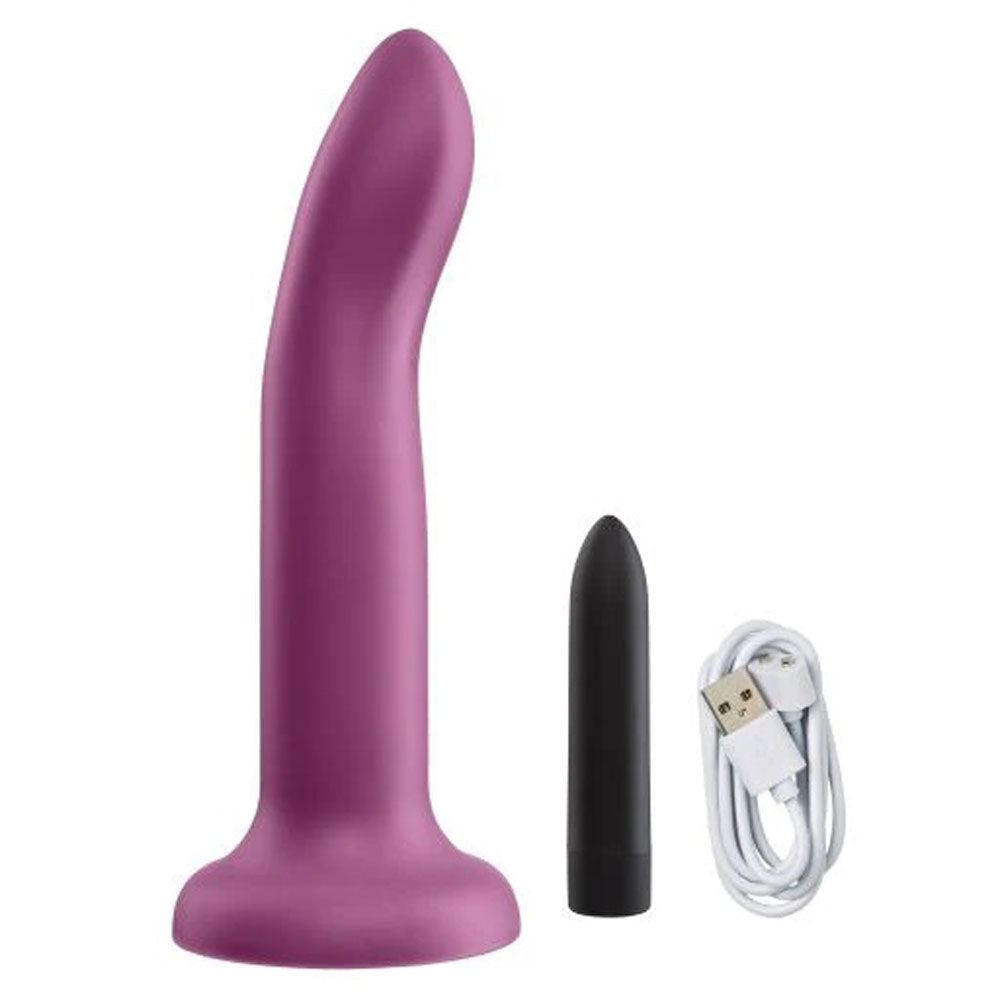 ERGO SUPER FLEXI II DONG SOFT AND FLEXIBLE LIQUID SILICONE WITH VIBRATOR - PLUM
