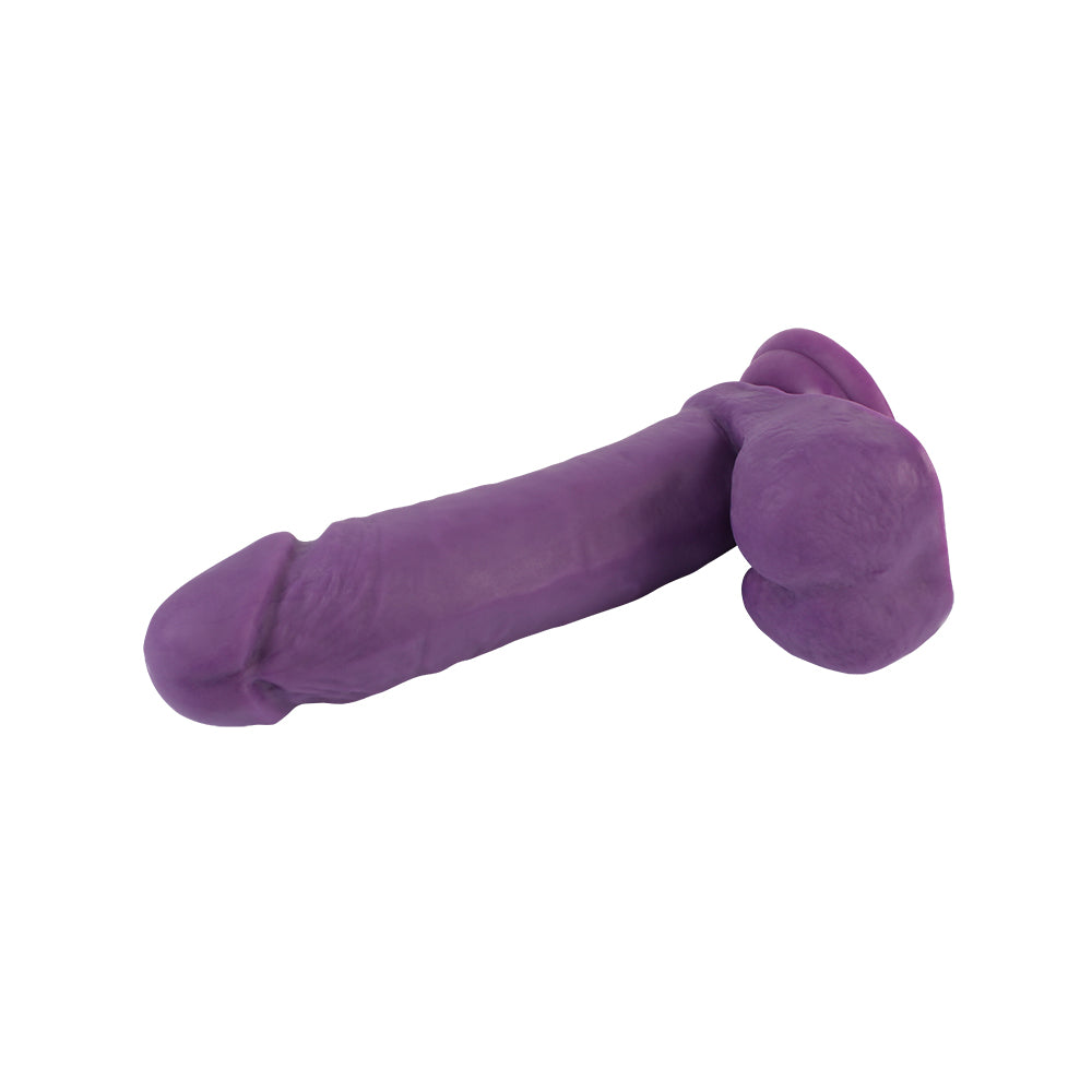 FASHION DUDE NEO 7.6" DUAL DENSITY COCK DILDO - MORADO