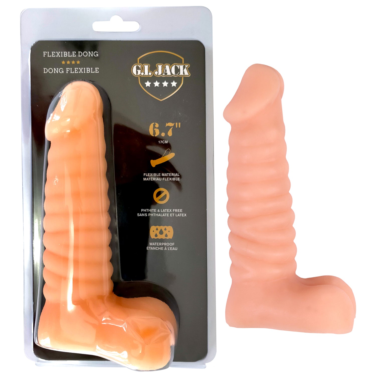 G.I. JACK 6.7" FLEXIBLE DONG - CARNE
