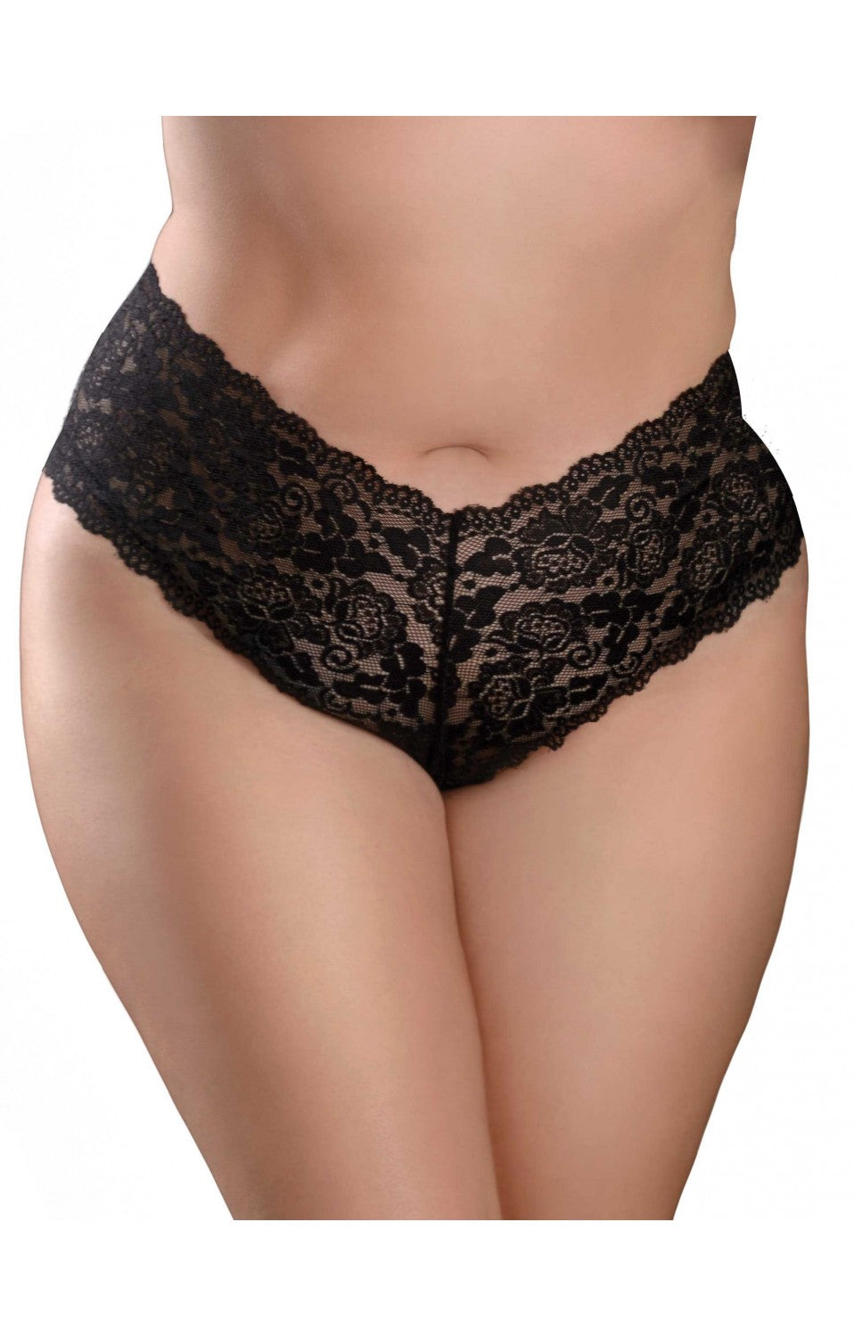 HOOKUP PANTIES PLEASURE PEARL BOY SHORTS - FITS SIZE XL-XXL