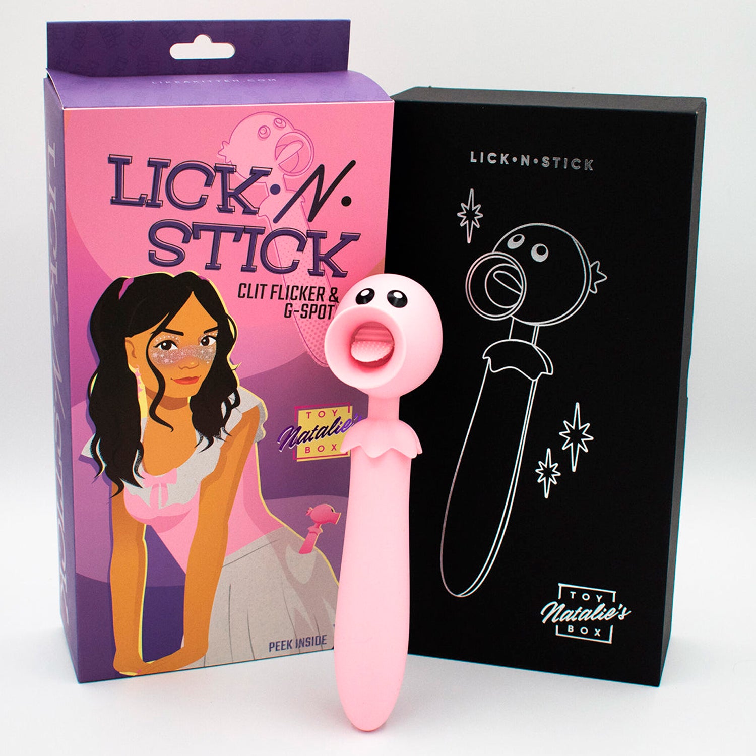 LICK N' STICK CLIT FLICKER AND G-SPOT VIBRATOR - ROSA