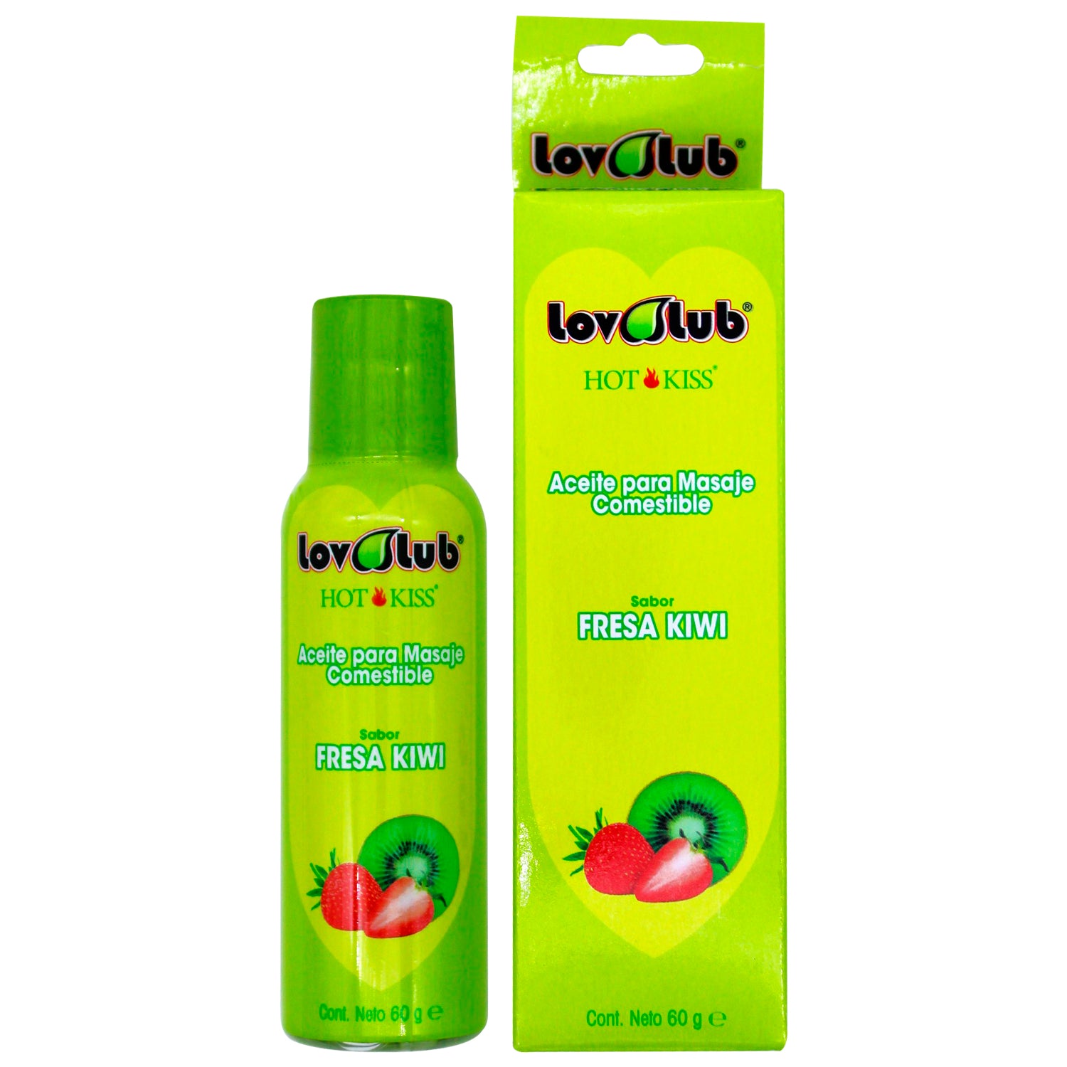 LOVLUB HOT KISS ACEITE PARA MASAJE - FRESA/KIWI 60 ML
