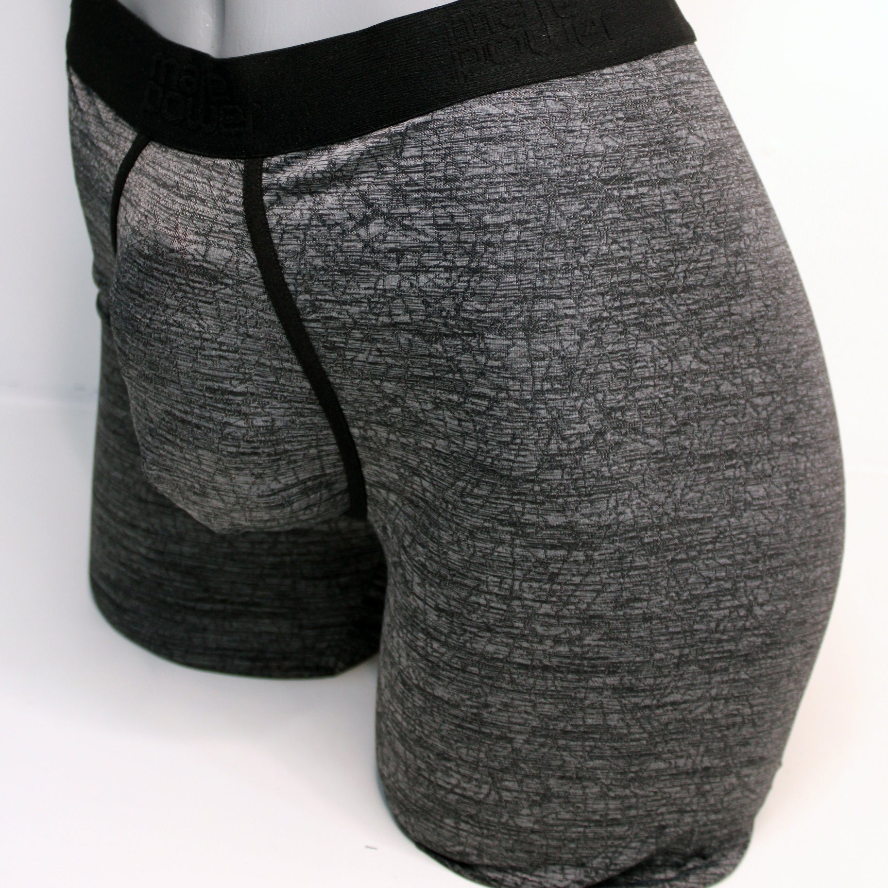 MALE POWER BOXER - GRIS SML LONG LEG SHORT