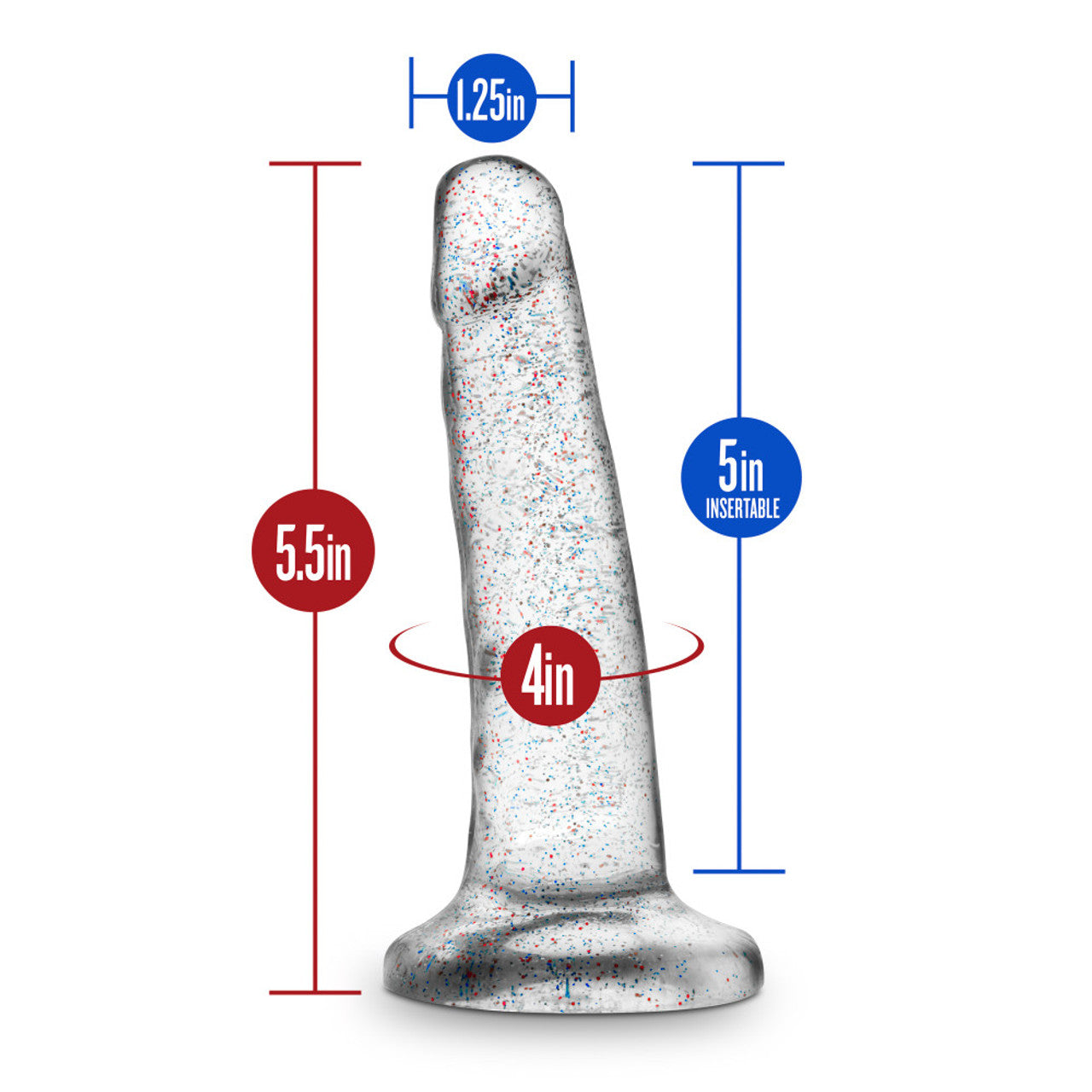 NATURALLY YOURS 5.5" GLITTER DONG - SPARKLING CLEAR