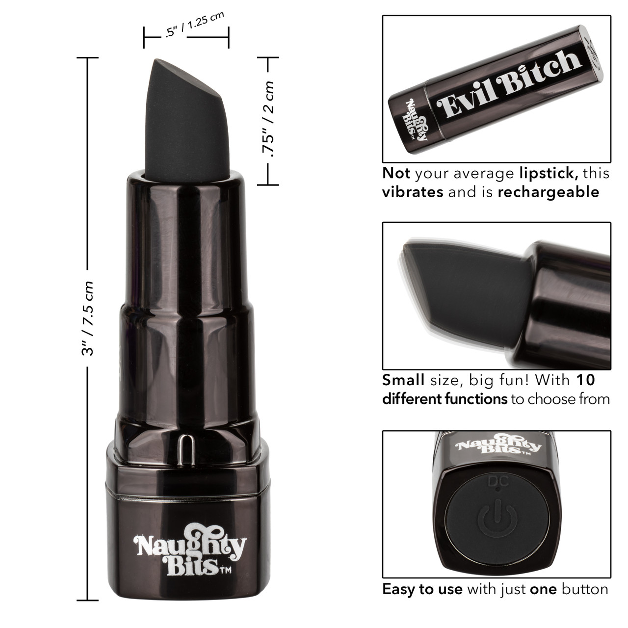 NAUGHTY BITS EVIL BITCH LIPSTICK VIBRATOR