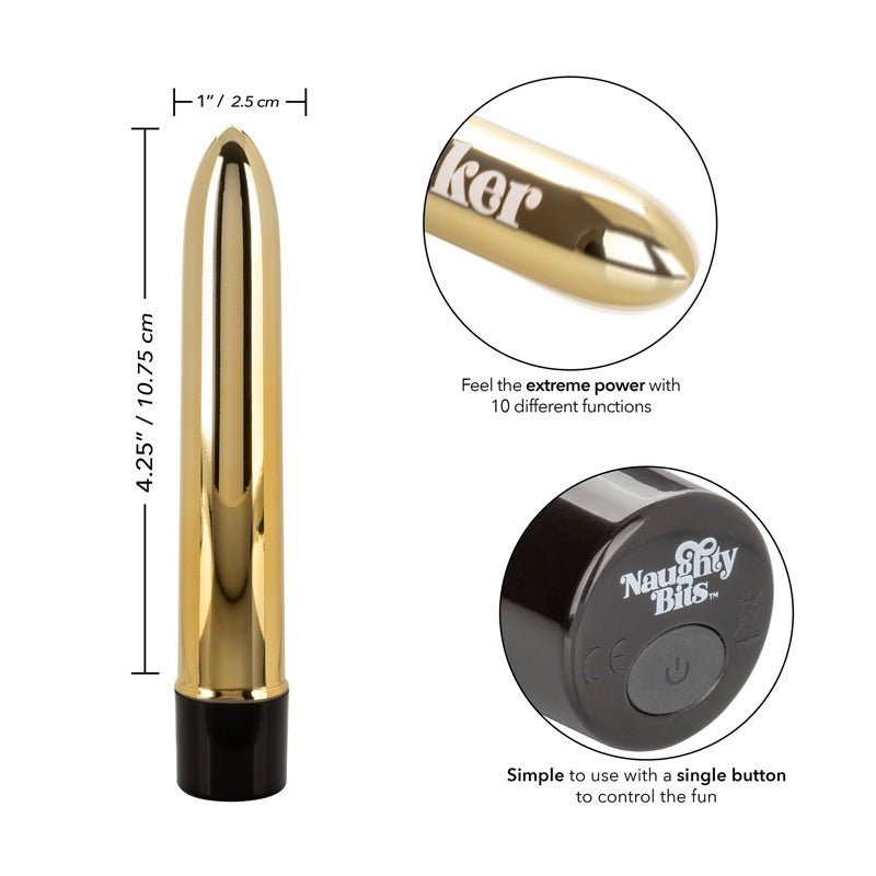 NAUGHTY BITS GOLD DICKER PERSONAL VIBRATOR
