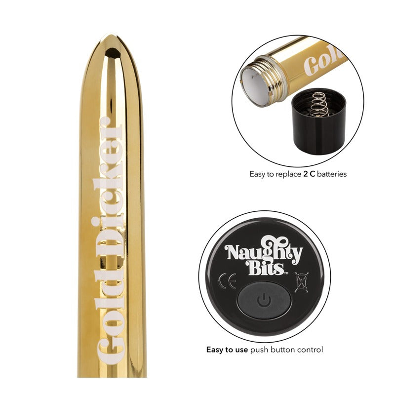 NAUGHTY BITS GOLD DICKER PERSONAL VIBRATOR