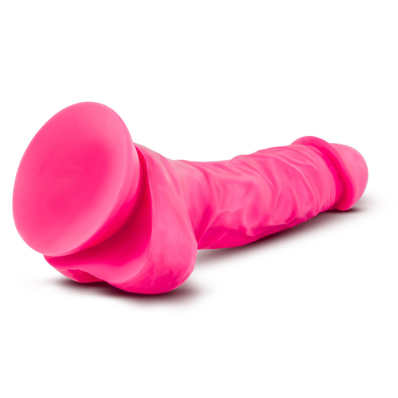NEO - 7 INCH DUAL DENSITY COCK WITH BALLS - NEON PINK
