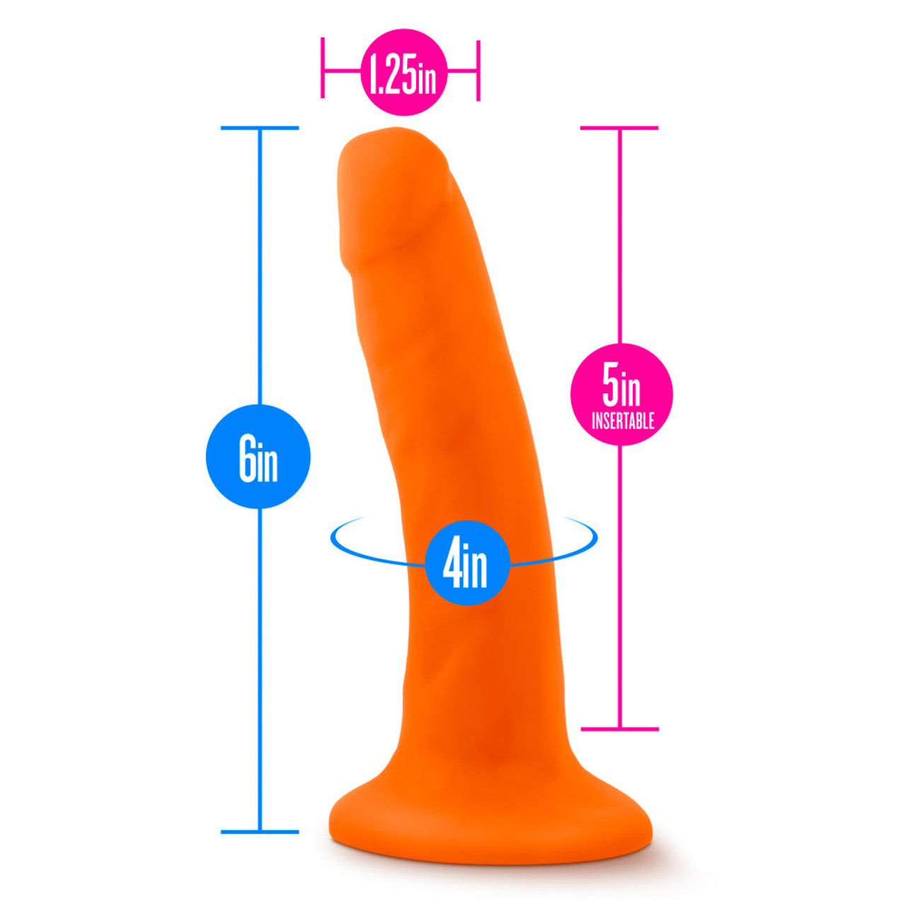 NEO - 5.5 INCH DUAL DENSITY COCK - NEON ORANGE