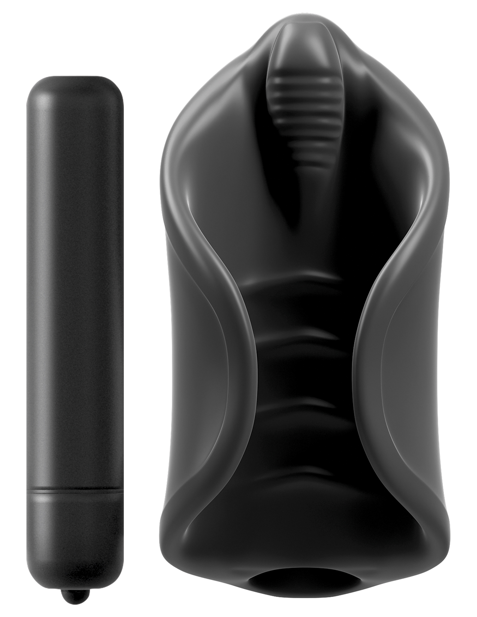 PDX ELITE VIBRATING SILICONE STIMULATOR - BLACK