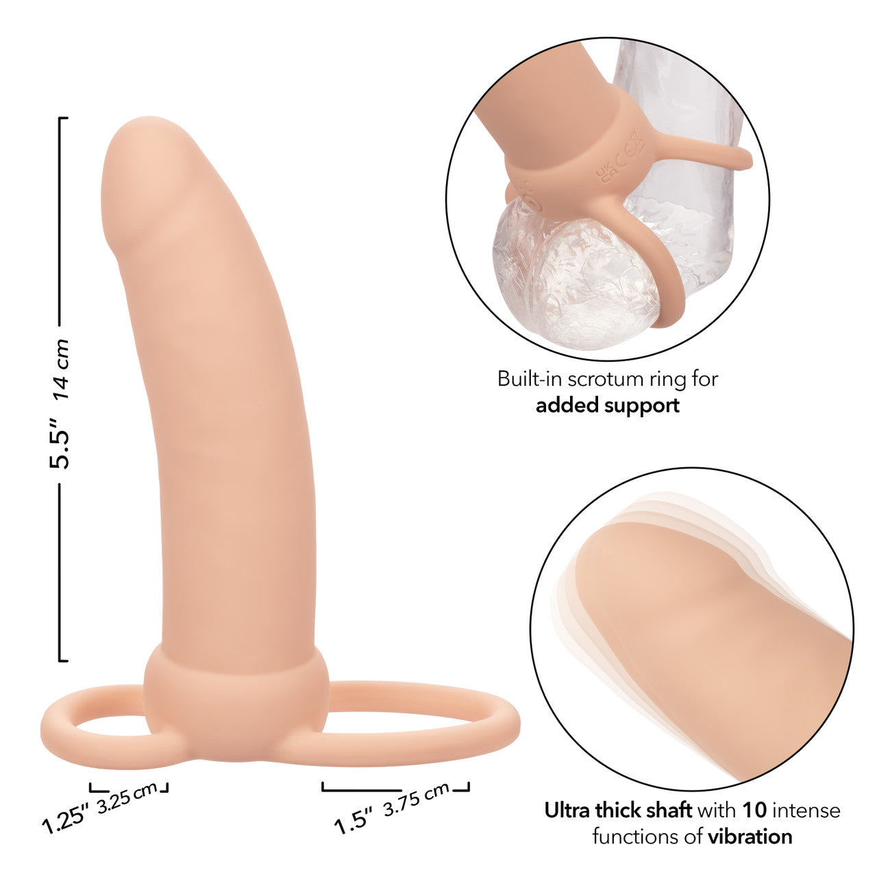 PERFORMANCE MAXX RECHARGEABLE THICK DUAL PENETRATOR - IVORY