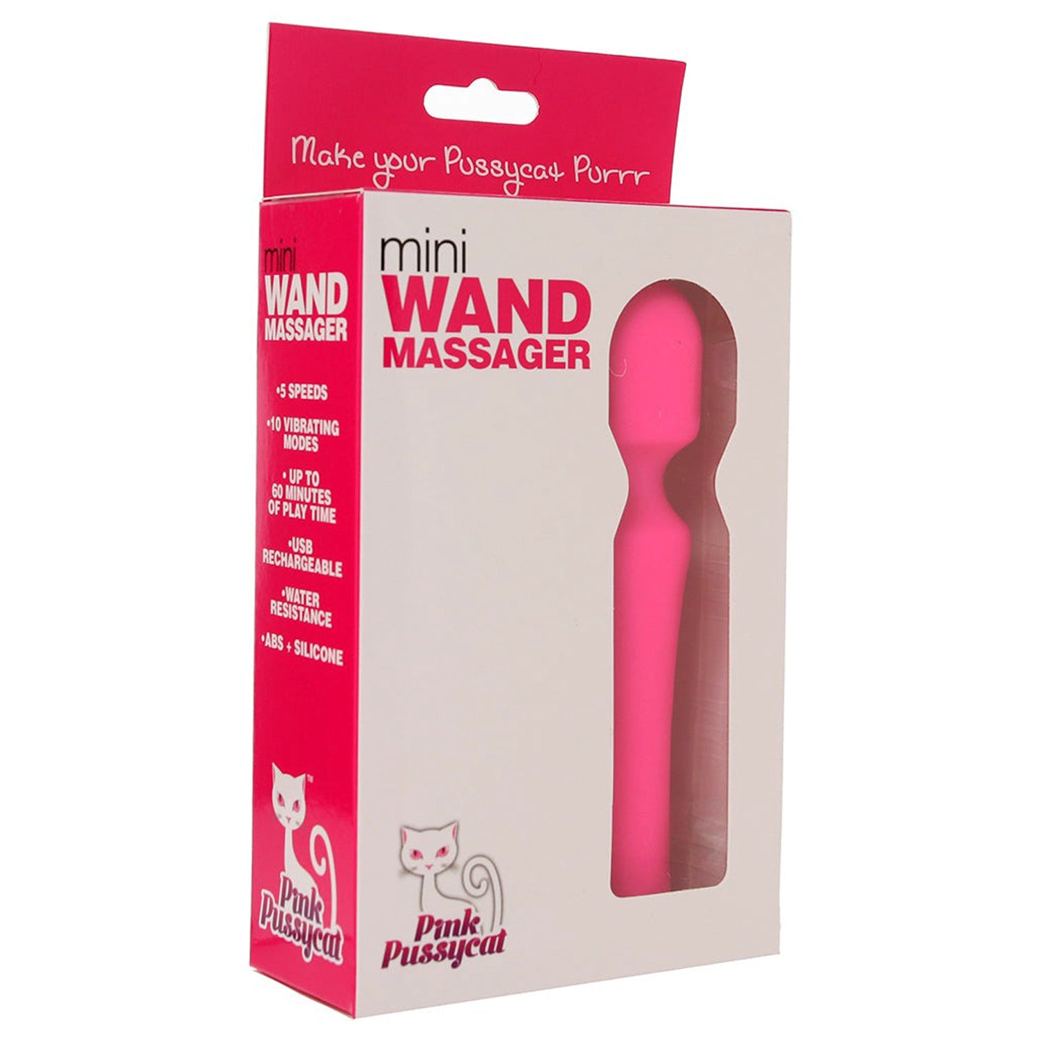PINK PUSSYCAT VIBRATING MINI WAND MASSAGER