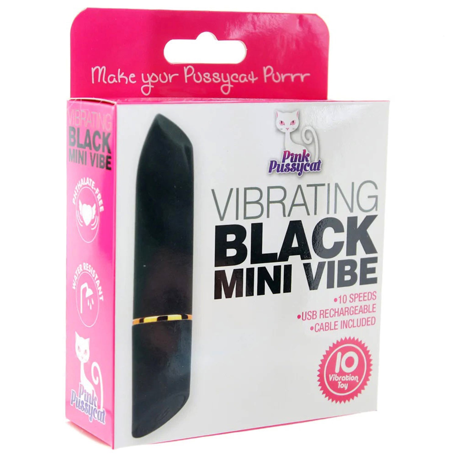 PINK PUSSYCAT VIBRATING MINI VIBE - BLACK