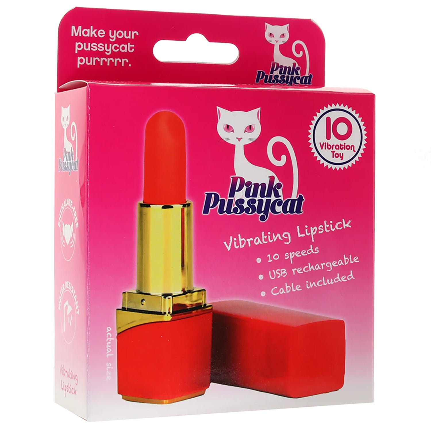 PINK PUSSYCAT VIBRATING LIPSTICK – RED