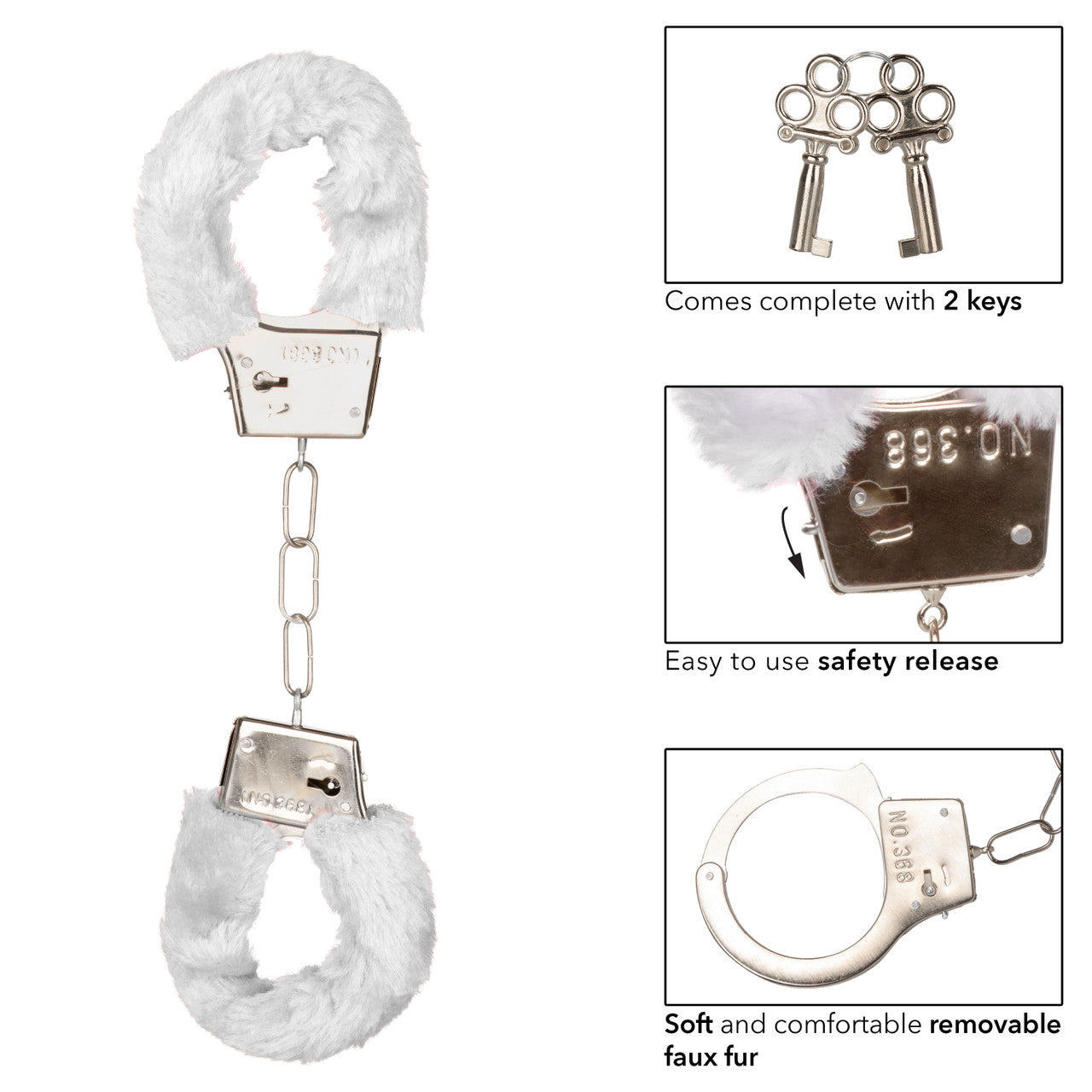 PLAYFUL FURRY CUFFS BLANCO