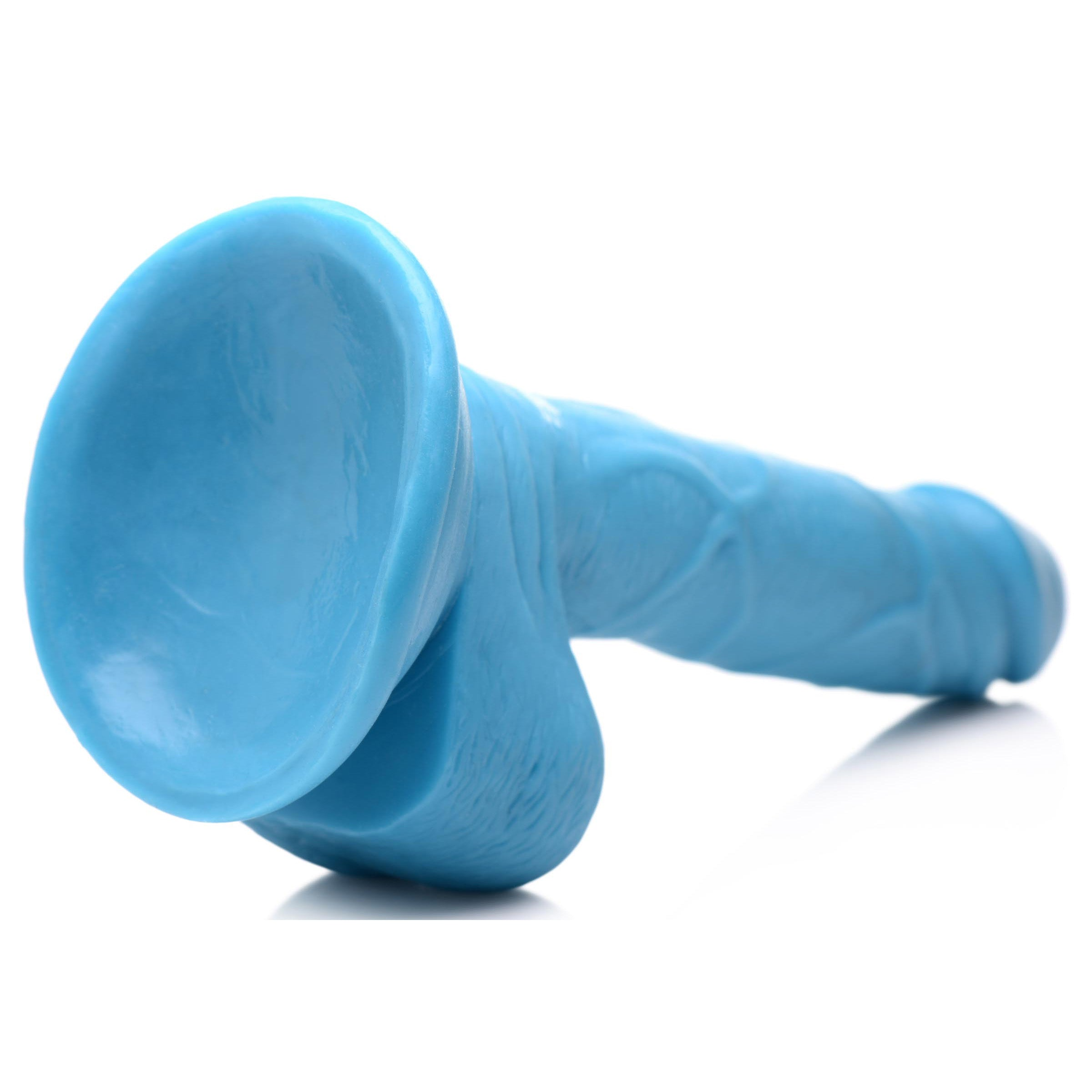 6.5" DILDO WITH BALLS - BLUE