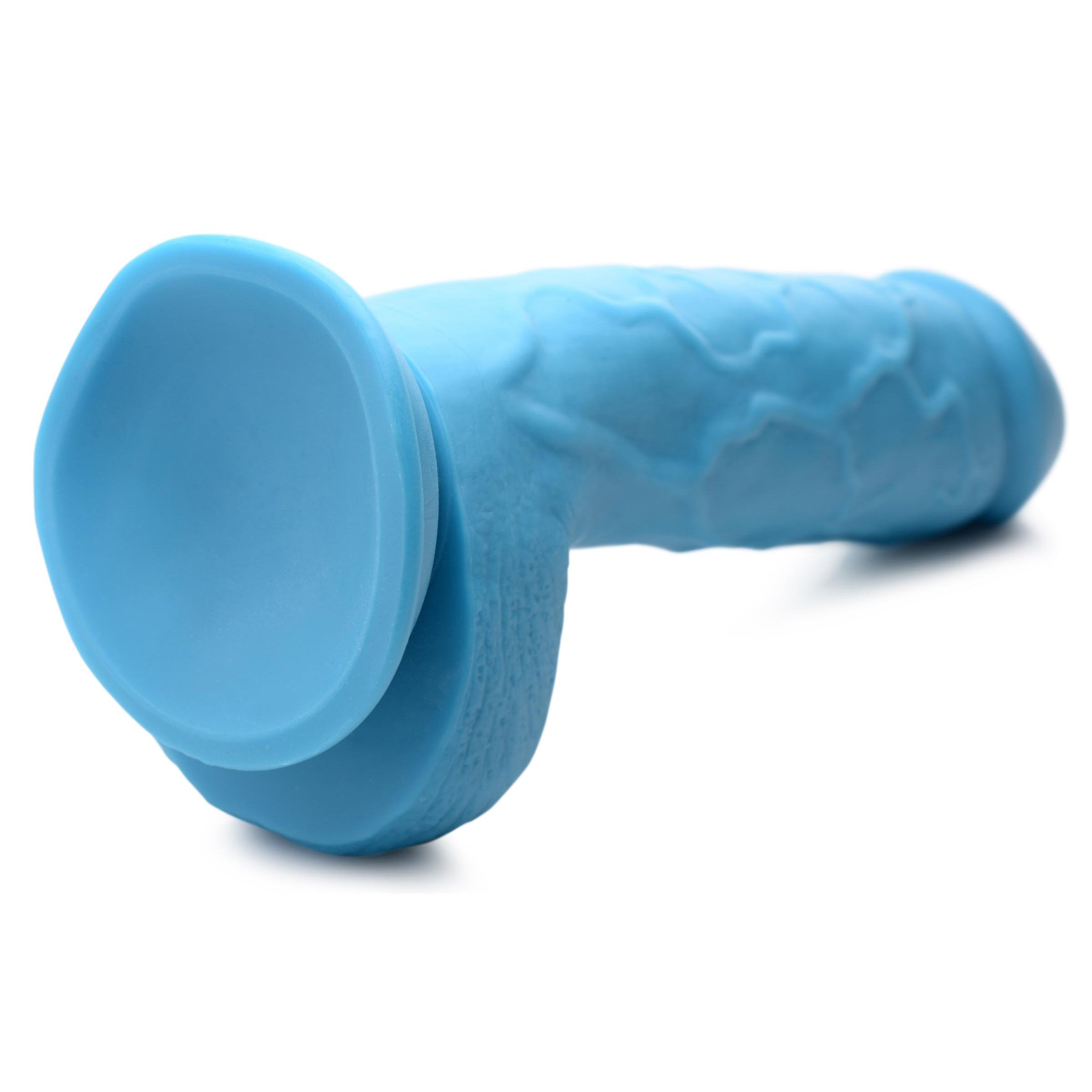 8.25" DILDO WITH BALLS - BLUE