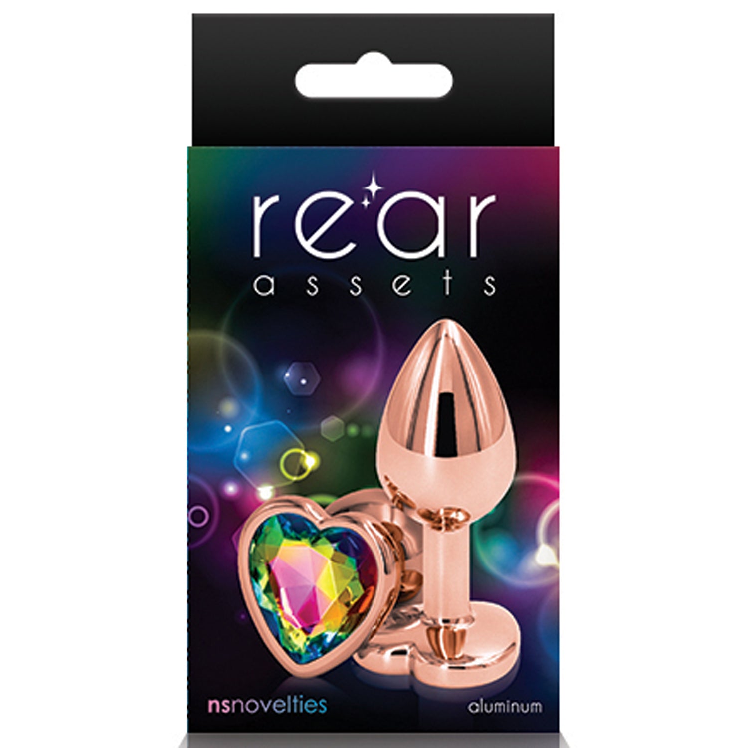 REAR ASSETS - ROSE GOLD HEART - SMALL - RAINBOW