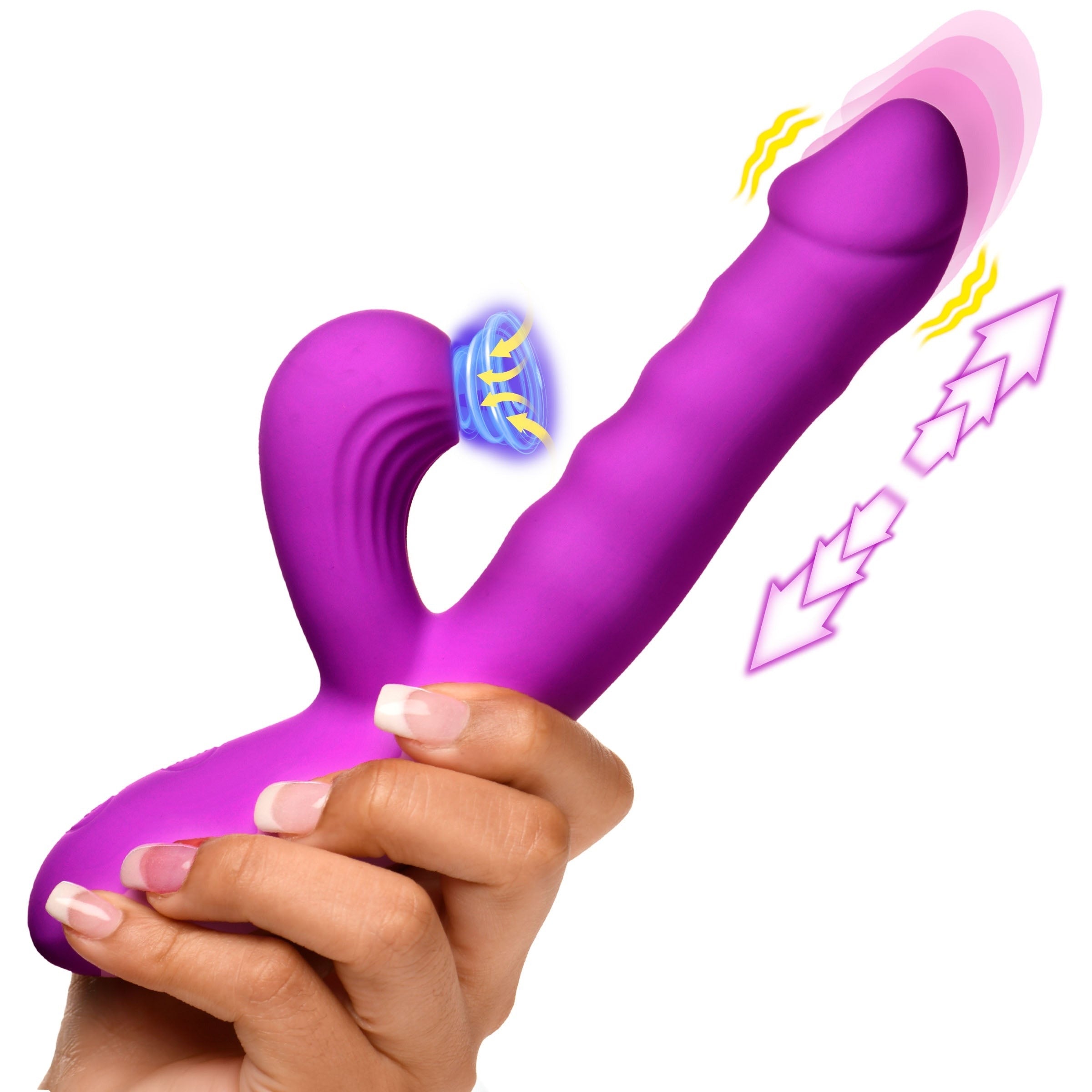 SHEGASM THRUST WAVE THRUSTING & SUCKING RABBIT VIBRATOR - MORADO