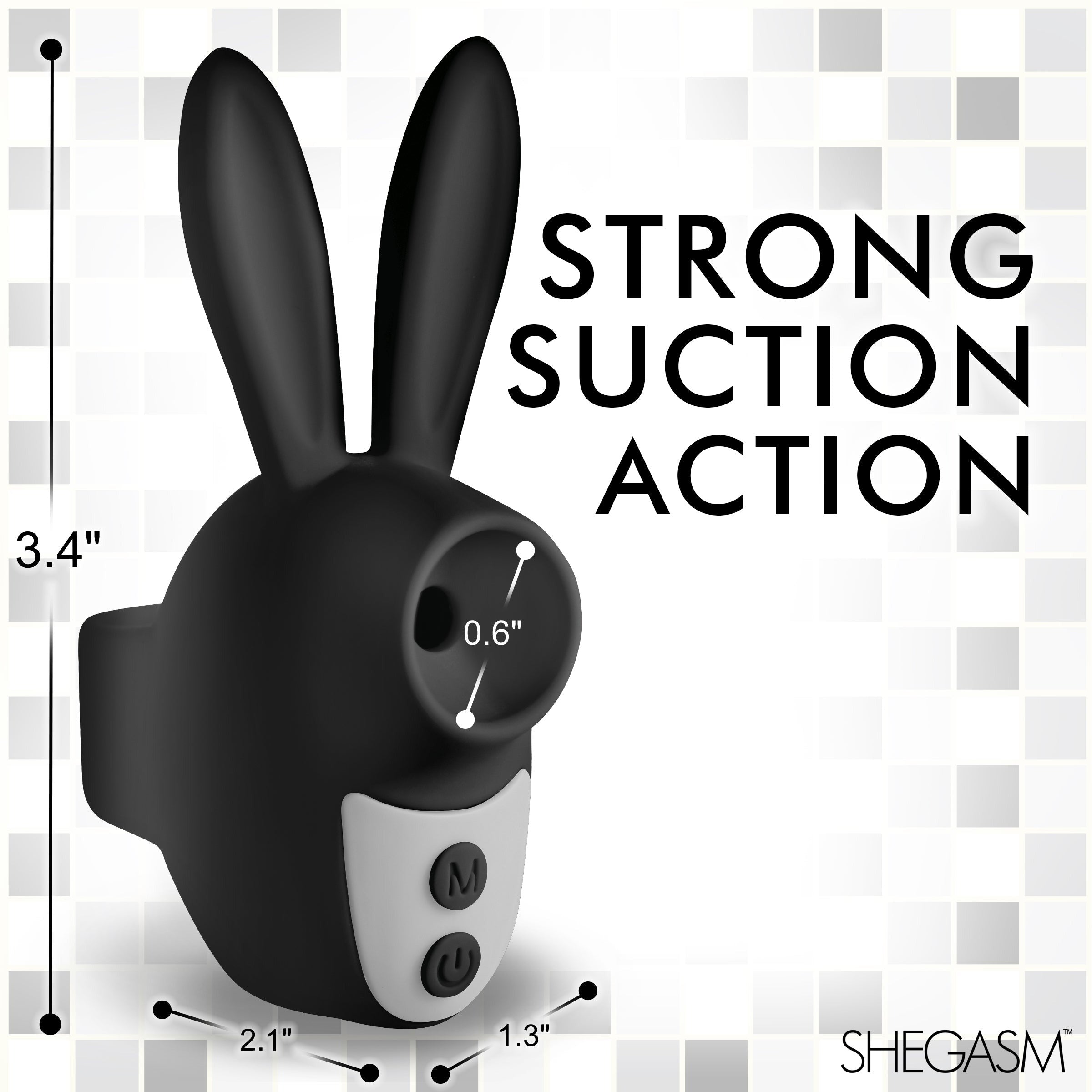 SHEGASM SUCKY BUNNY CLIT STIMULATOR - NEGRO
