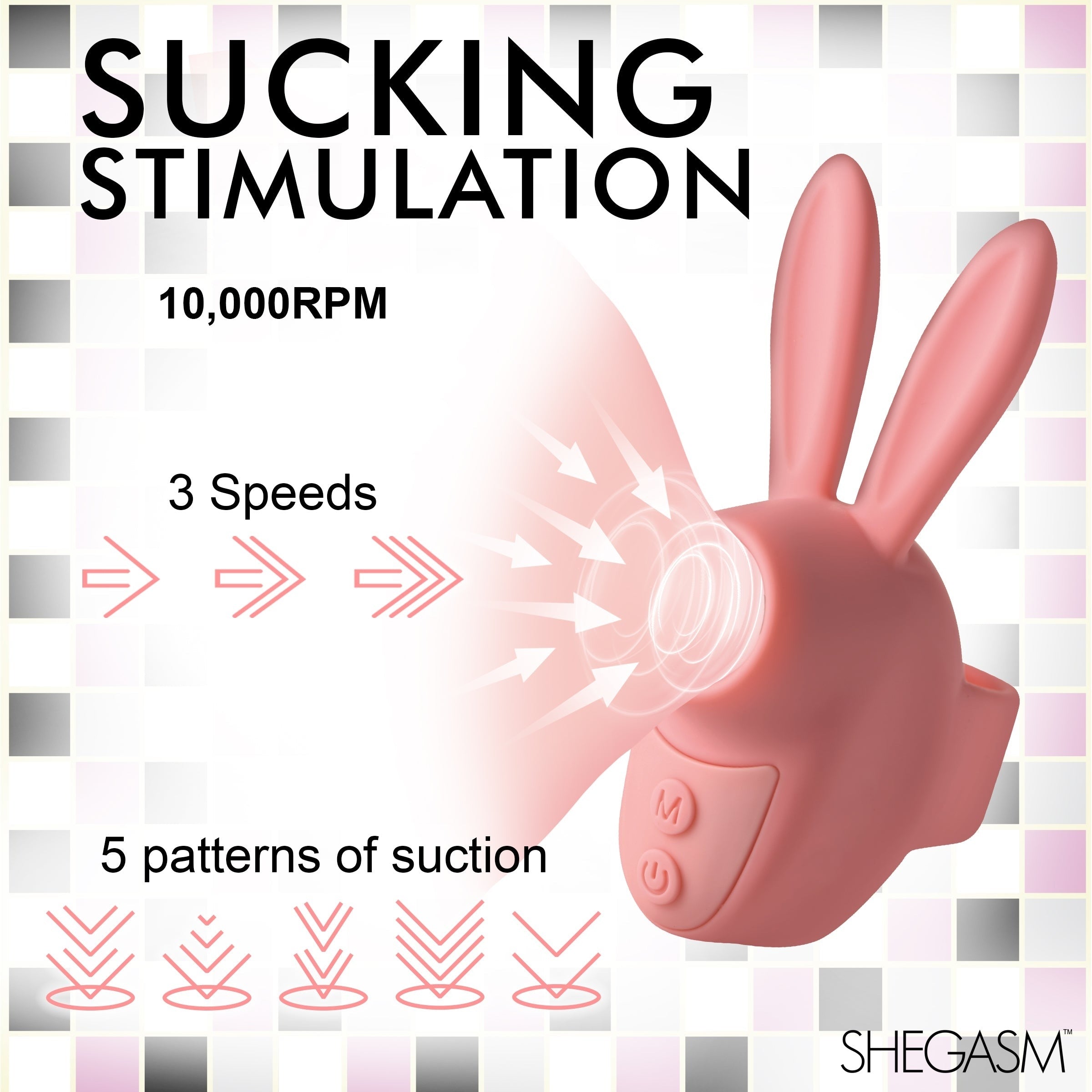 SHEGASM SUCKY BUNNY CLIT STIMULATOR - ROSA
