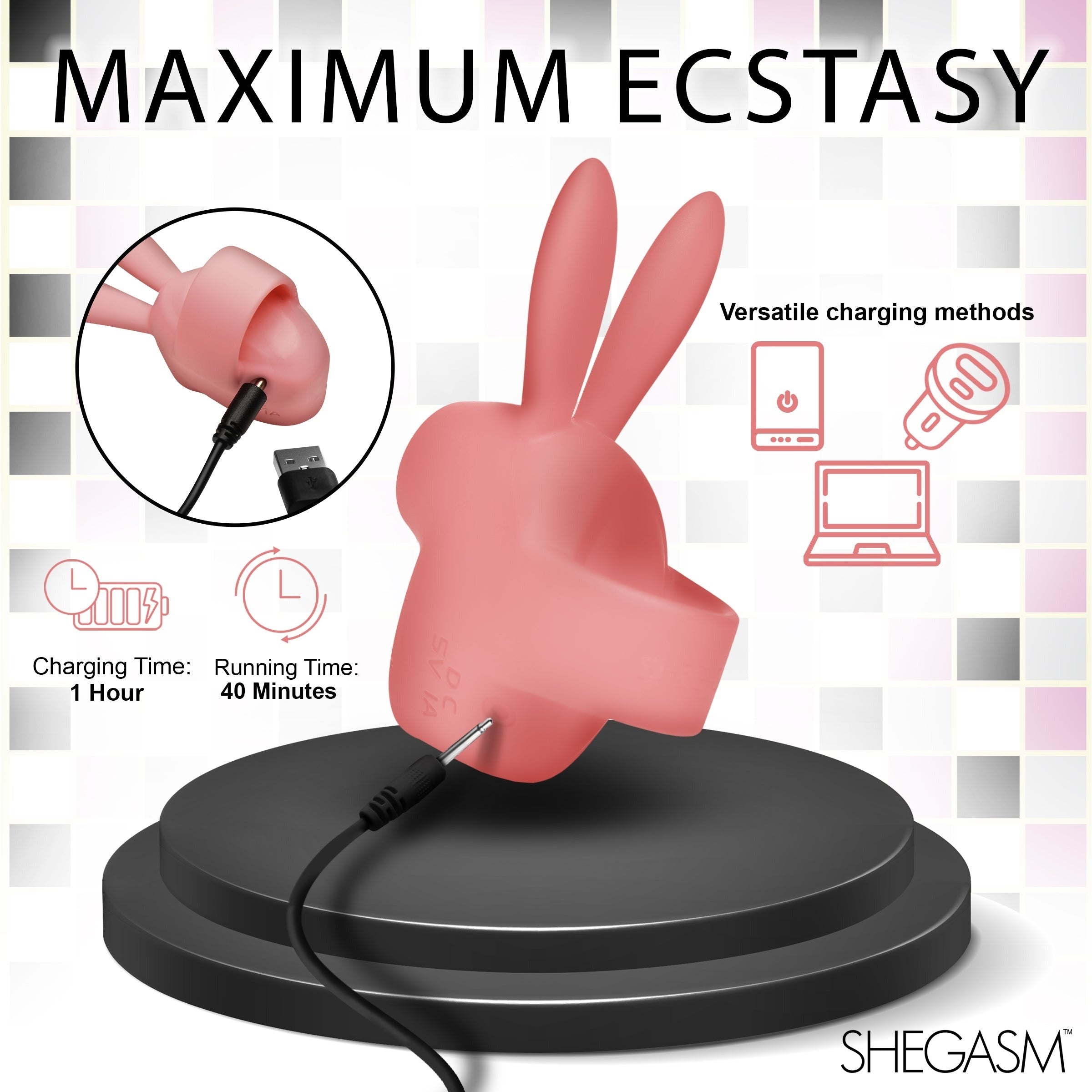 SHEGASM SUCKY BUNNY CLIT STIMULATOR - ROSA