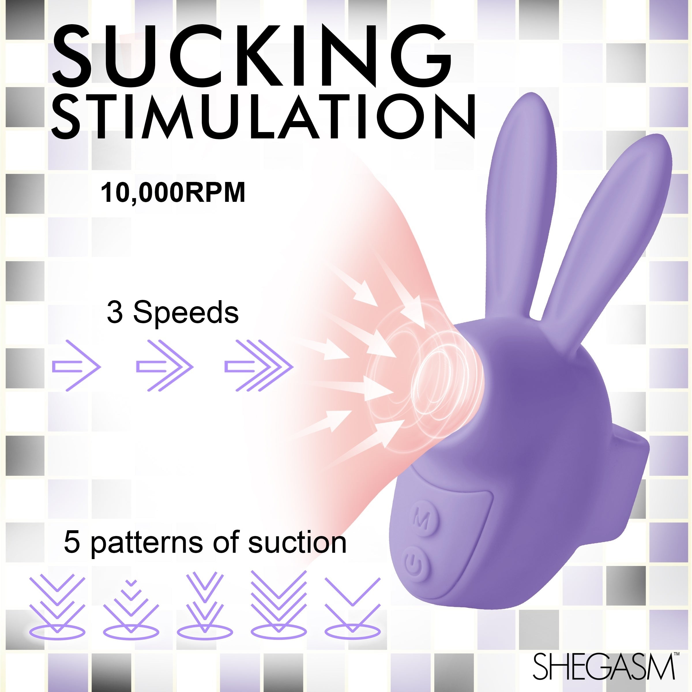 SHEGASM SUCKY BUNNY CLIT STIMULATOR - MORADO
