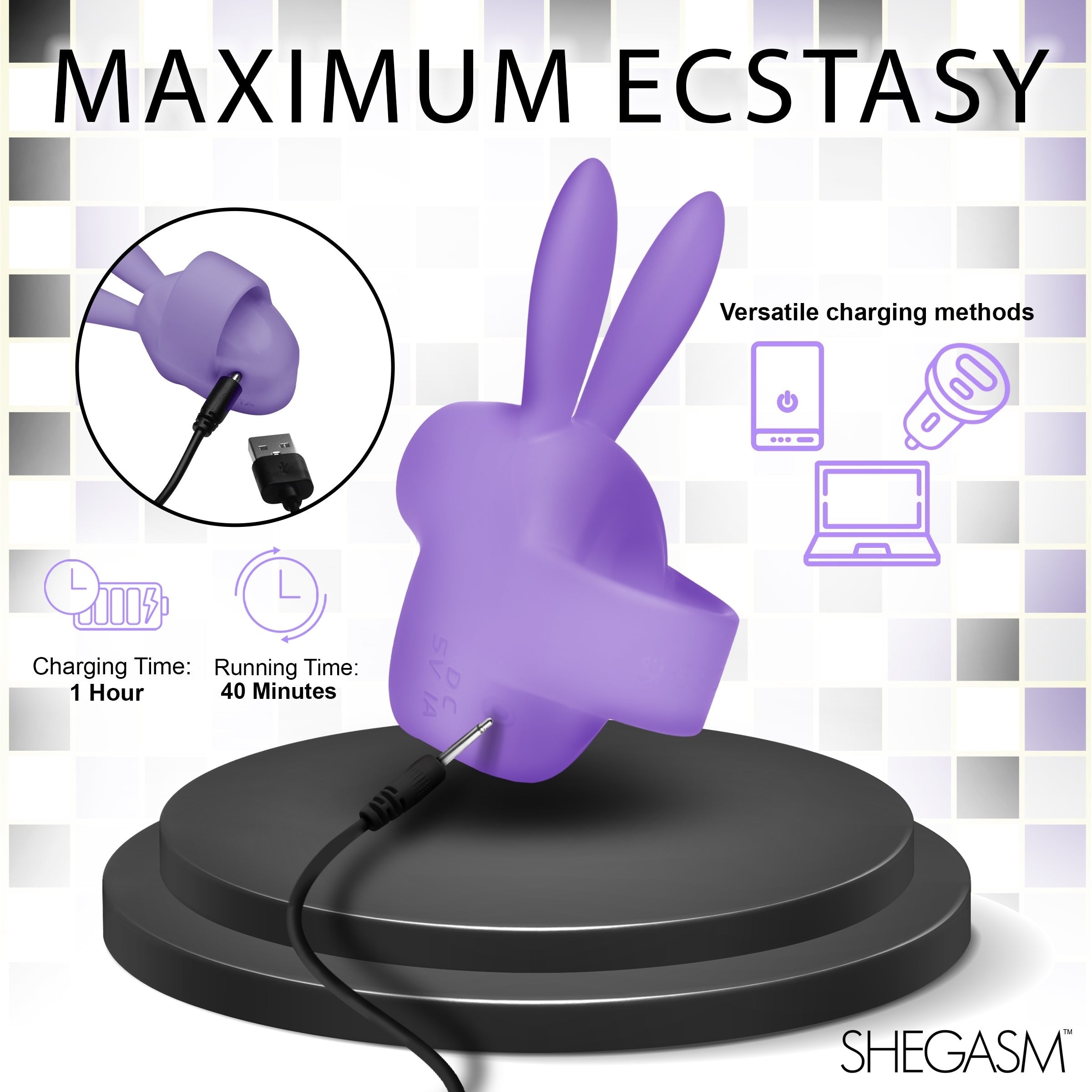 SHEGASM SUCKY BUNNY CLIT STIMULATOR - MORADO
