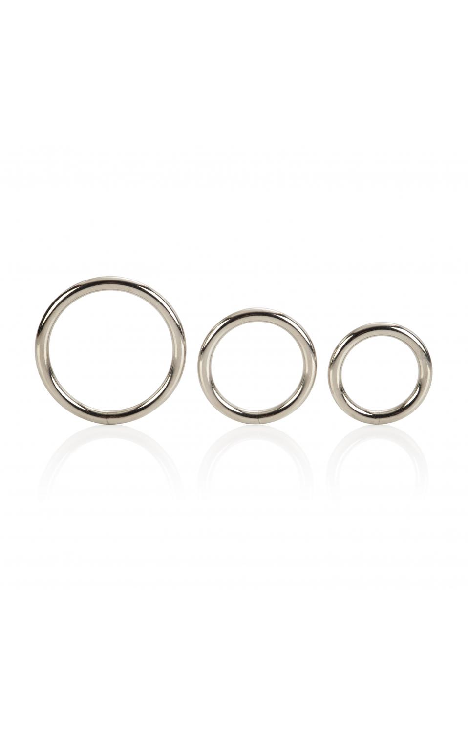 CALEXOTICS SILVER RING 3 PIECE SET