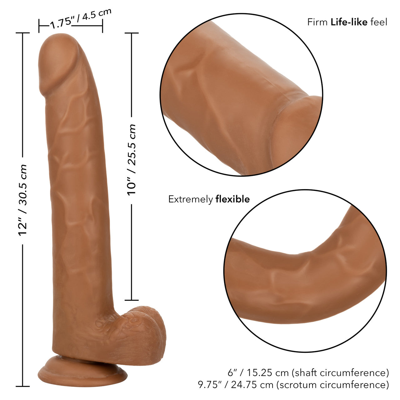 SIZE QUEEN 10"/25.5 CM - BROWN